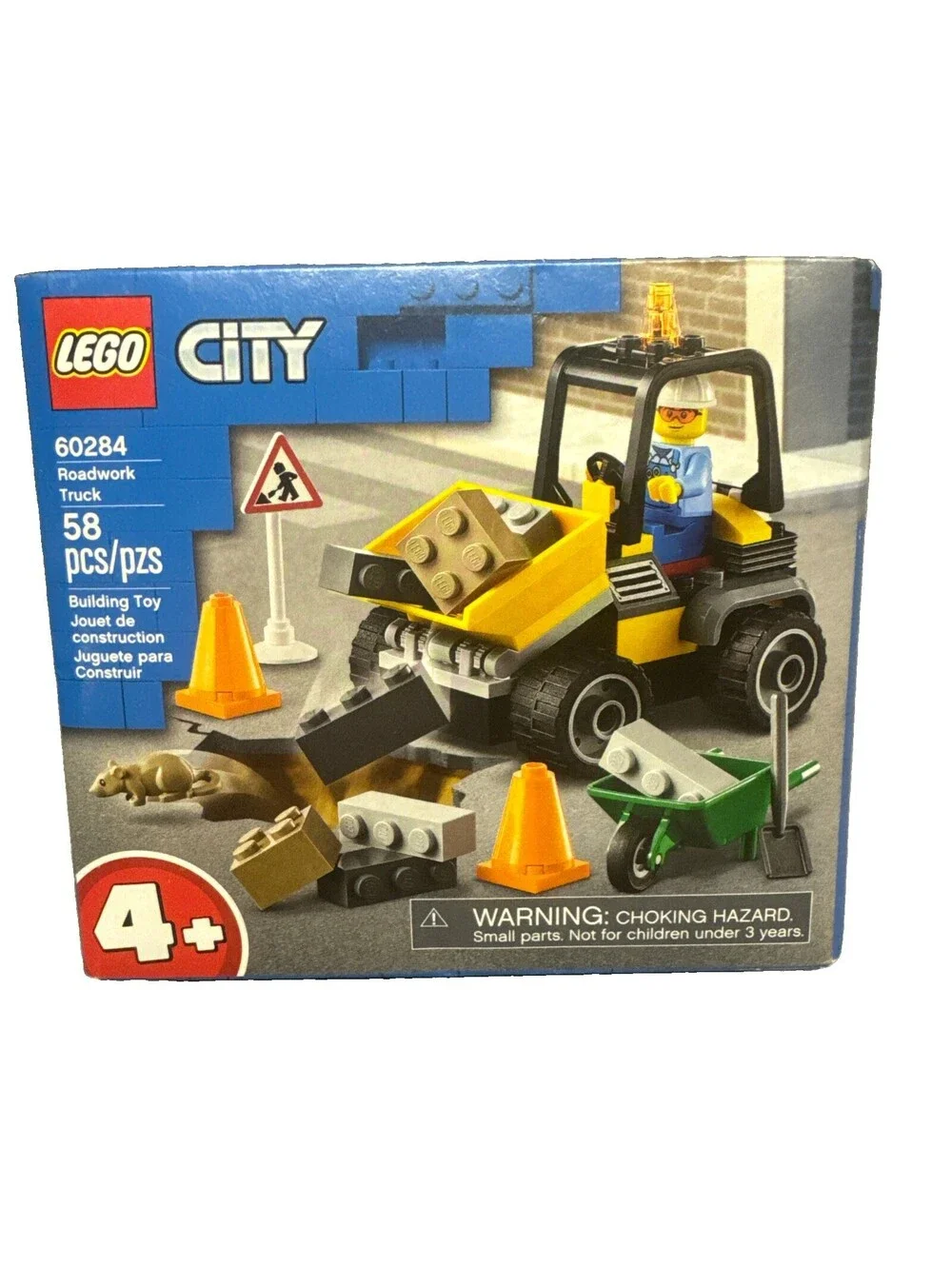 LEGO CITY: Roadwork Truck (60284) Ages 4+ Construction Set 58pc Learn To Build